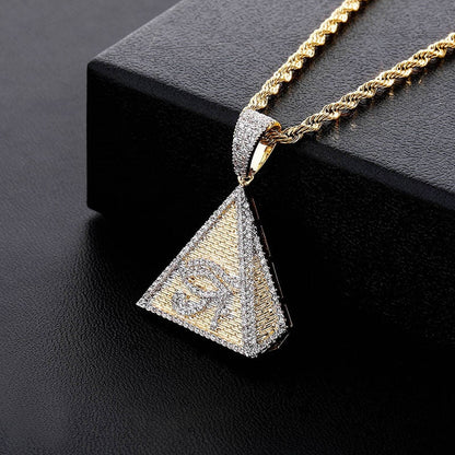 14K gold plated Pyramid pendant necklace