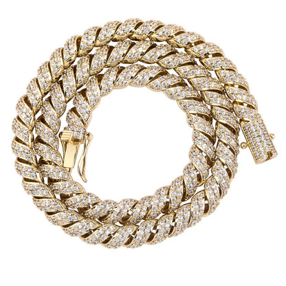 18K Gold Plated 10MM Retro Helix Cables Design Rope Chain Necklace