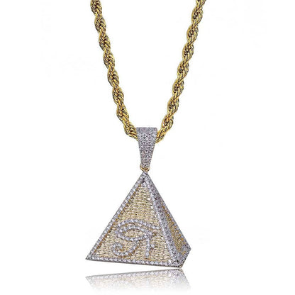 14k iced out pendant chain necklace for men