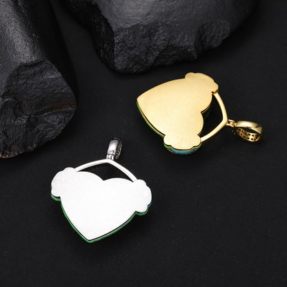 Creative Headphone on Luminous Cold Enamel Heartbeat Design Pendant Necklace