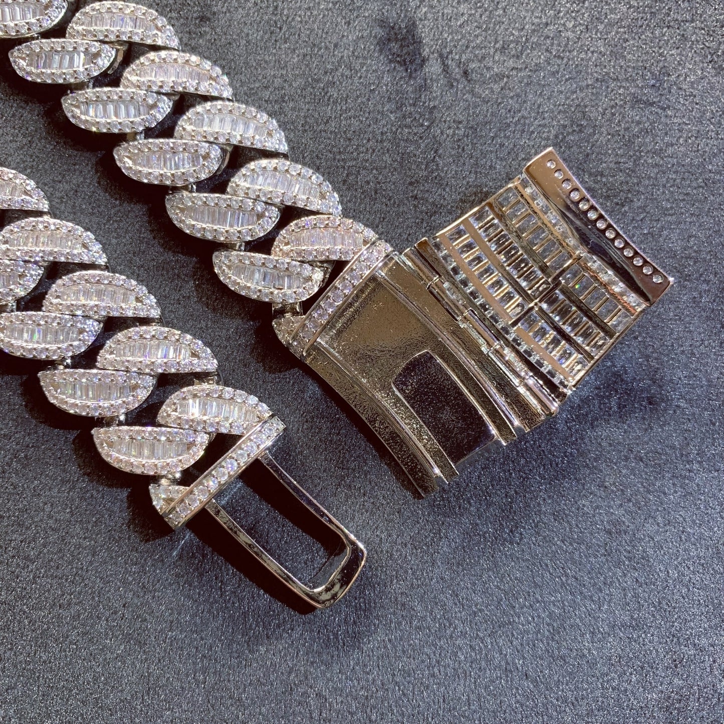 20MM Mix-pave CZ Diamond Arc Cuban Link Chain