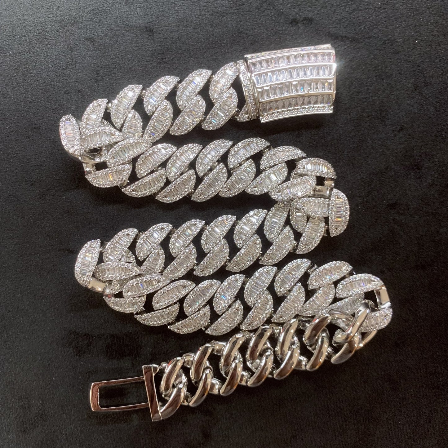 20MM Mix-pave CZ Diamond Arc Cuban Link Chain