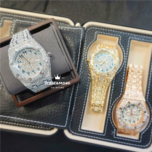 43mm Stylish octagonal dial diamond watch