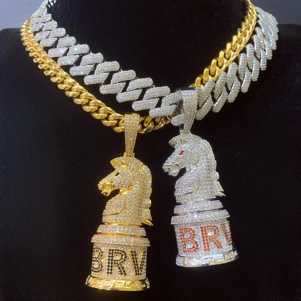 big diamond cuban chain with bling iced out pendant