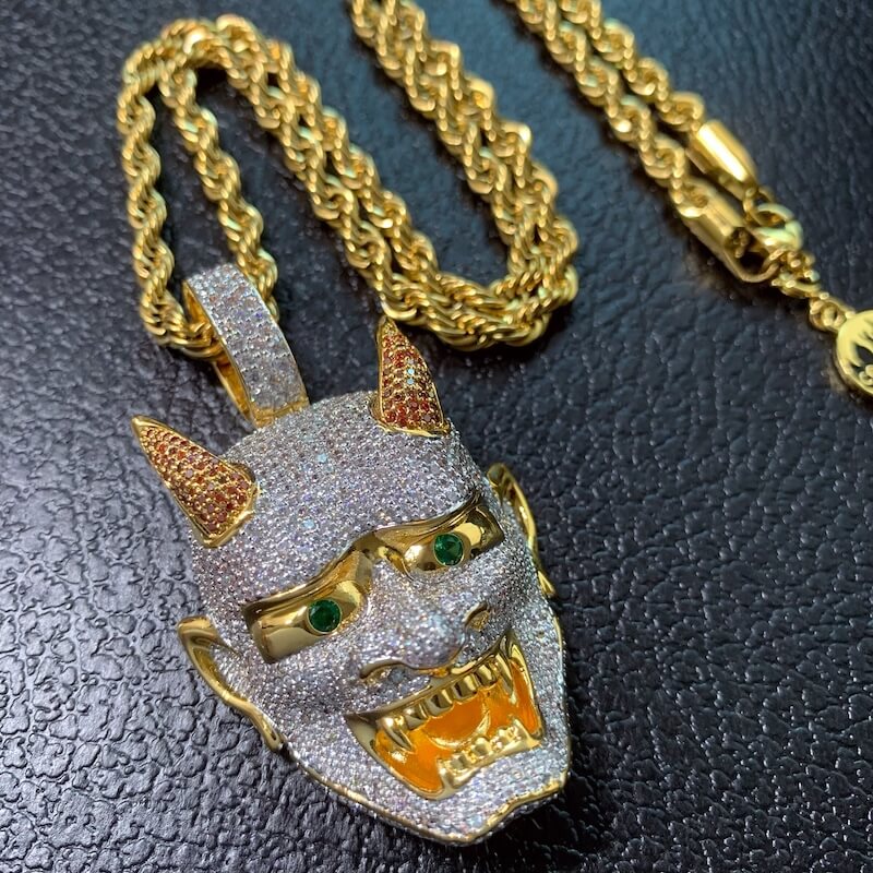 Japan Yaksha mask pendant necklace