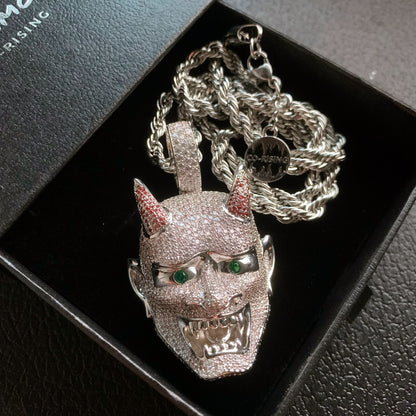 white gold 18k ghost mask pendant for men