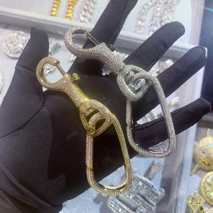 18K Iced Out Car Key Carabiner Chain Hook Loop