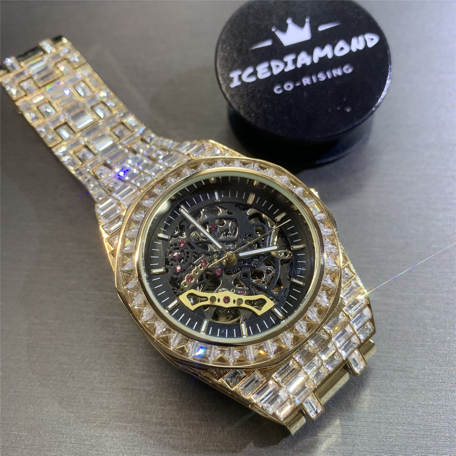 Ap skeleton watch iced out best sale