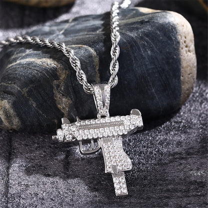 14K Micro UZI Stylish Pendant Necklace