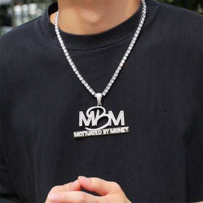 14K Big Diamond MBM-Motivated By Money Encourage Necklace