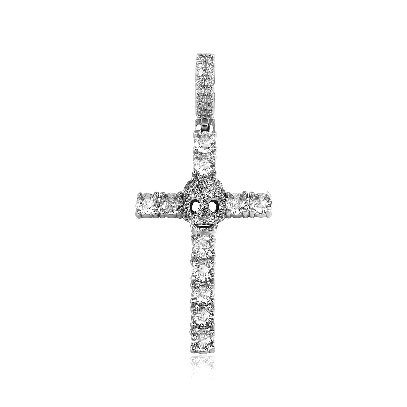 White Gold Plated Cross Chain for Men