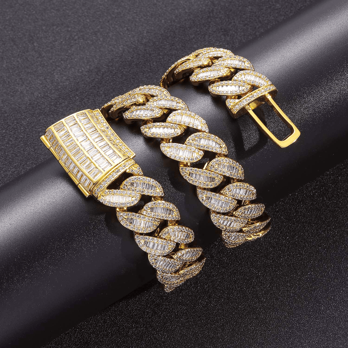 20MM Mix-pave CZ Diamond Arc Cuban Link Chain