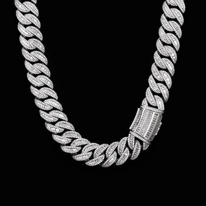 20MM Mix-pave CZ Diamond Arc Cuban Link Chain