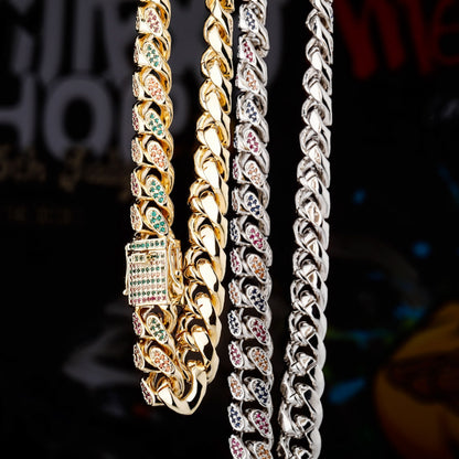 18K gold plated 18mm icedout Cuban link Chains