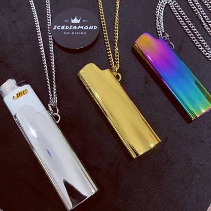 Dazzling Lighter Case Pendant Necklace for BIC J3