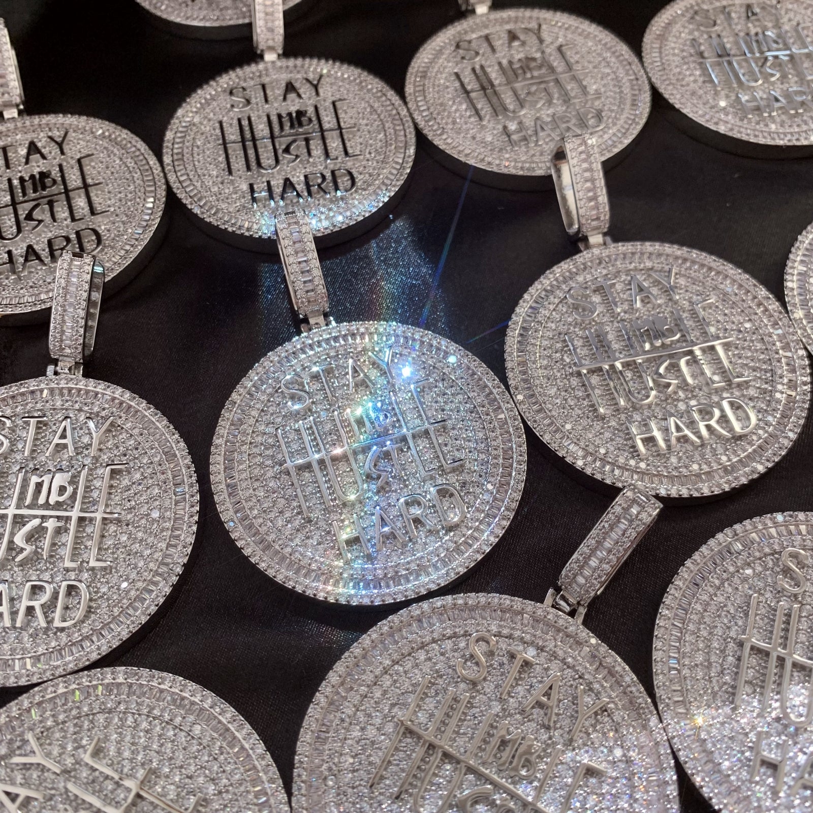 Iced Out Super store Shiny Hustle Hard Necklace