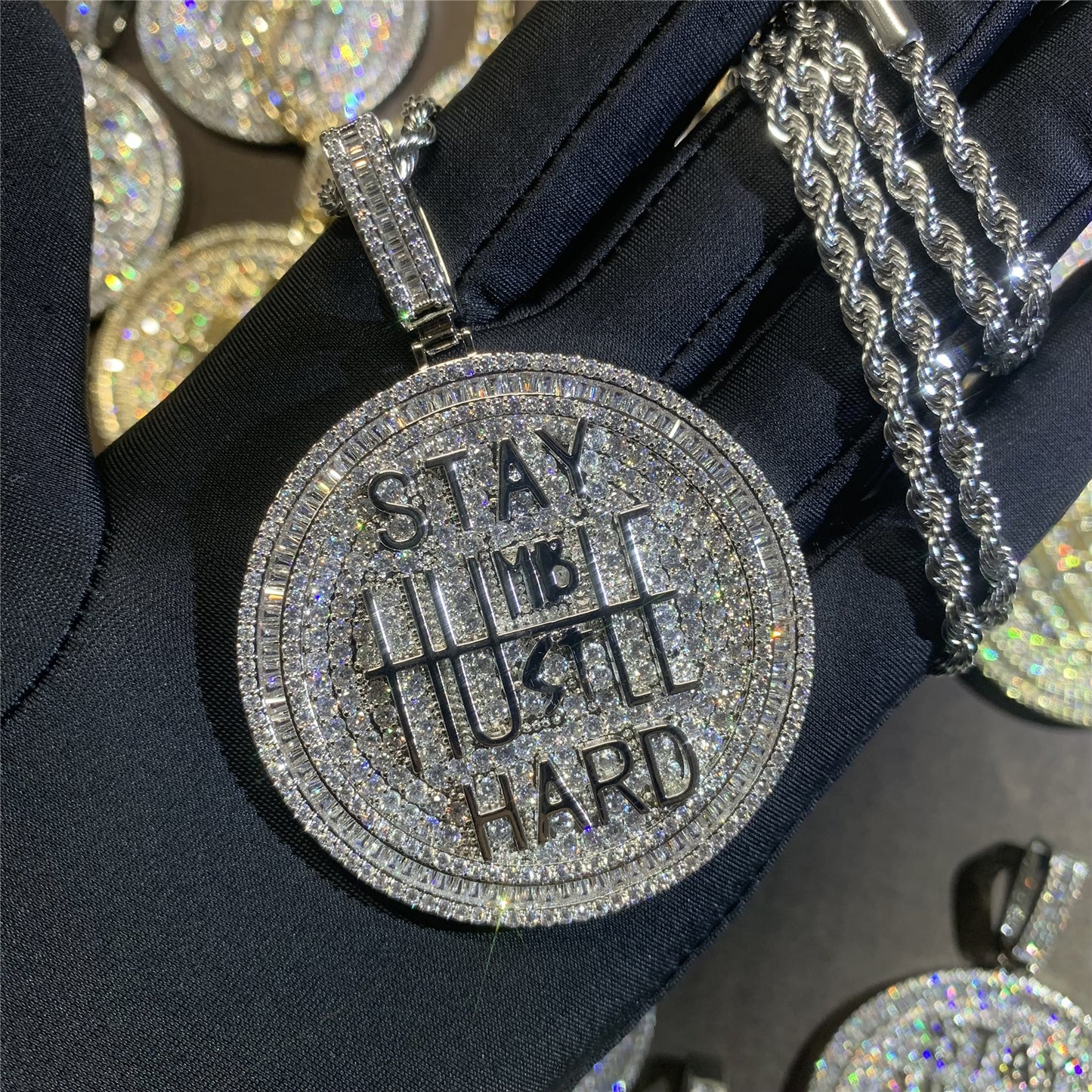 iced out stay hard big pendant for men