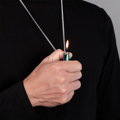 Dazzling Lighter Case Pendant Necklace for BIC J3